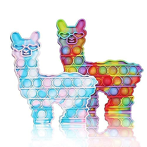 WHATOOK Juguete Antiestrés Sensorial de Explotar Burbujas 2pcs Alpaca Push Bubble Pop Fidget Sensory Toys Juguetes para Apretar Herramientas para Aliviar el Estrés la Ansiedad para Niños y Adultos