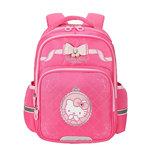 White wolf Mochila De Escuela Primaria con Personaje Congelado para Niña, Mochila Ligera De Gran Capacidad (Color : Red, Size : M-39 * 18 * 29cm)