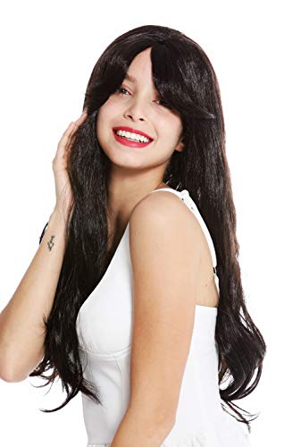 WIG ME UP- 90924-ZA1 Peluca Mujer Carnaval Halloween Pelo Largo Liso Negro Azabache Blancanieves