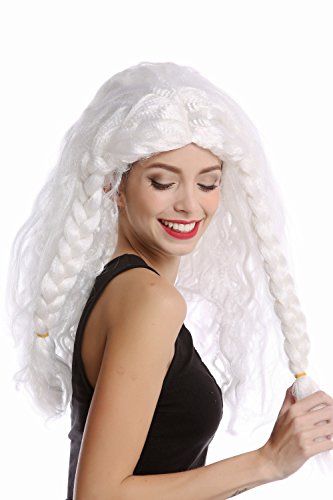 WIG ME UP- 91154-ZA68/ZA62 Peluca Mujer Hombre Carnval Halloween Trenzas Gruesas Larga Trenza Trenzado Blanca Vikingo Bárbaro Viejo Princesa de Hielo