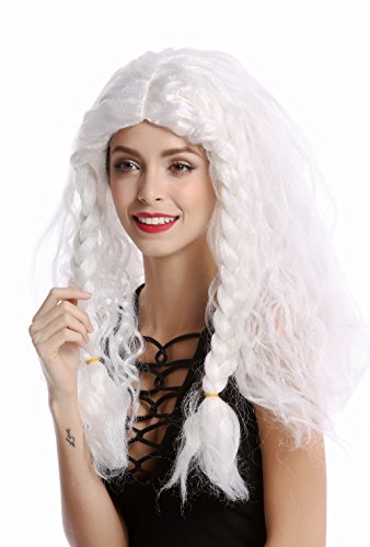 WIG ME UP- 91154-ZA68/ZA62 Peluca Mujer Hombre Carnval Halloween Trenzas Gruesas Larga Trenza Trenzado Blanca Vikingo Bárbaro Viejo Princesa de Hielo