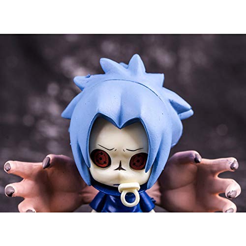 WMYATING Realista y Divertido Estatua de Juguete de la Estatua Naruto Shippuden Modelo de Juguete de Dibujos Animados Colección de Personajes de Dibujos Animados Souvenir q Edición Sasuke 8cm