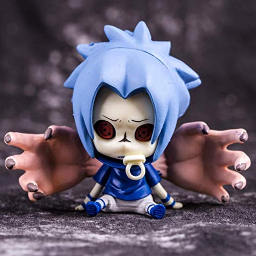 WMYATING Realista y Divertido Estatua de Juguete de la Estatua Naruto Shippuden Modelo de Juguete de Dibujos Animados Colección de Personajes de Dibujos Animados Souvenir q Edición Sasuke 8cm