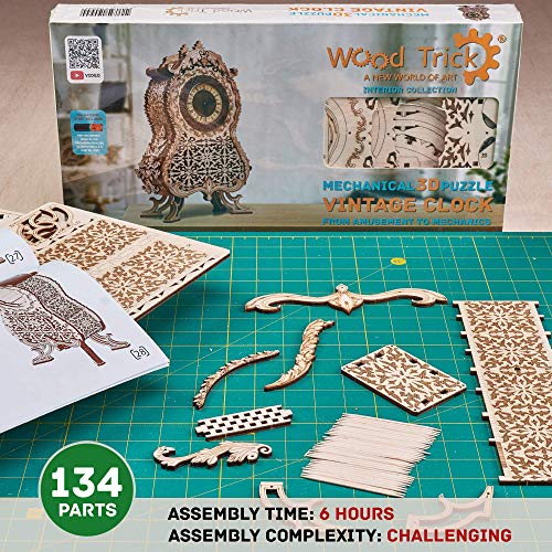 Wood Trick Reloj de Madera de Truco de Madera Modelo Kits para Construir