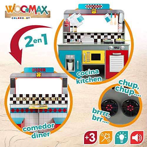 WOOMAX - Cocinita de madera y Bar Retro (ColorBaby 85287)