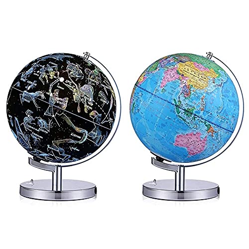 World LED Constellation Globe 2 en 1 Juguetes educativos con Bluetooth Light Up World Globe Lámpara de Globo con Vista Nocturna iluminada para niños Decoración del hogar y Escritorio de Oficina Glob