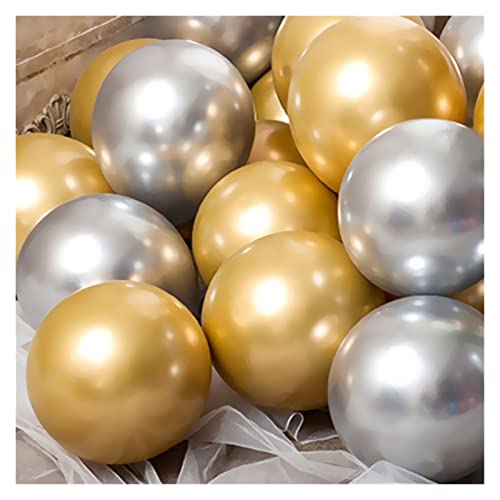 WSZMD 15 Unids/Lote 5inch 10inch Metallic Chrome Fiesta Cumpleaños Decoración Fiesta De Oro Plata Látex, Globos Caramelo (Ballon Size : 5inch 30pcs, Color : Pink Ribbon)