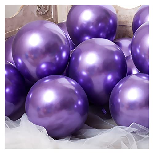 WSZMD 20pcs Metallic Gold Silver Green Purple Ballon Boda Feliz Cumpleaños Latex Metal Chrome Air Helium Baloon, Globos De Candy (Ballon Size : 5inch 30pcs, Color : Mixed Color)