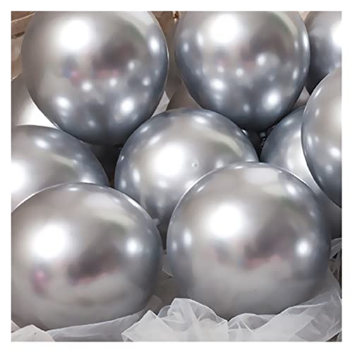 WSZMD 20pcs Metallic Gold Silver Green Purple Ballon Boda Feliz Cumpleaños Latex Metal Chrome Air Helium Baloon, Globos De Candy (Ballon Size : 5inch 30pcs, Color : Mixed Color)