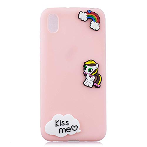 Wubao Fundas Xiaomi Redmi 7A Silicona Unicornio, Carcasas Xiaomi Redmi 7A Silicona Unicornio, Funda de Silicona Animales Suave Unicornio 3D para Fundas Xiaomi Redmi 7A Carcasas Dibujos Animados