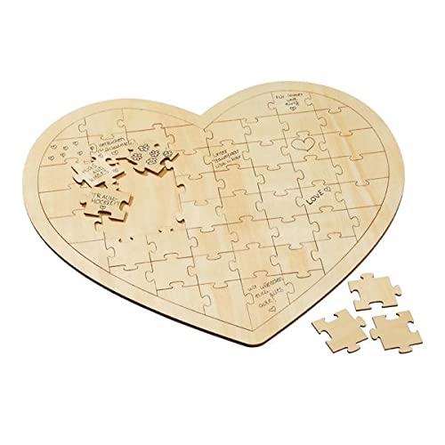 Wunschherz Puzzle con forma de corazón, puzle de corazón, 49 piezas, regalo para Navidad y cumpleaños, personalización