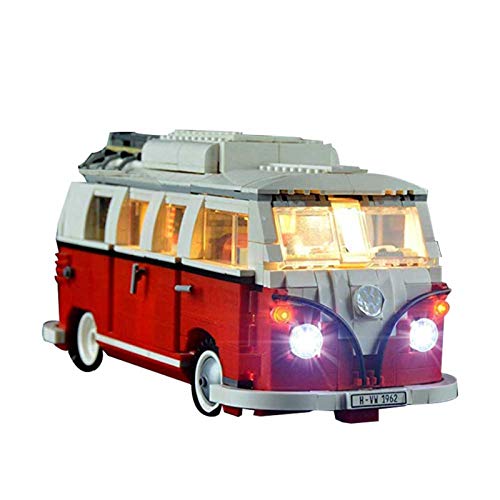 WUSHUN Juego de luces LED para caravana (Volkswagen T1, furgoneta), actualizado para Lego 10220 Volkswagen T1 autocaravana, compatible con piezas de construcción Lego 10220