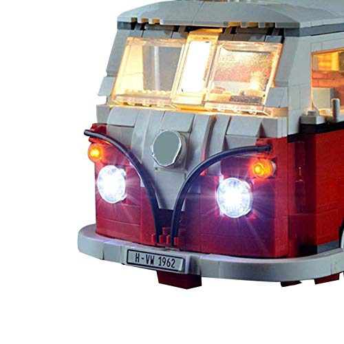 WUSHUN Juego de luces LED para caravana (Volkswagen T1, furgoneta), actualizado para Lego 10220 Volkswagen T1 autocaravana, compatible con piezas de construcción Lego 10220