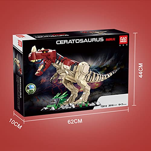 WWEI Dinosaurio Juguetes con luz, Ceratosaurus Serie Dinosaurio para niños, 2016 piezas piezas piezas de construcción compatibles con el dinosaurio Lego Jurásico