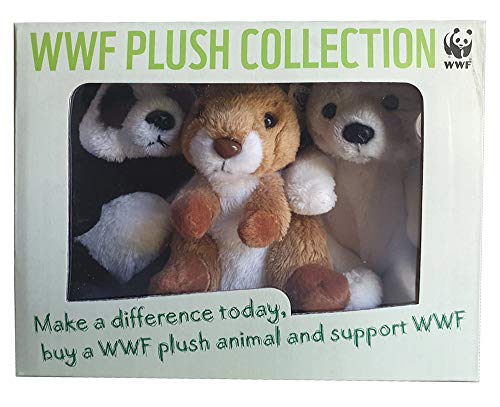 WWF Plush Figures Collection Set de 3 en una Caja de Regalo con una Ardilla, un Oso Polar y un Oso Panda