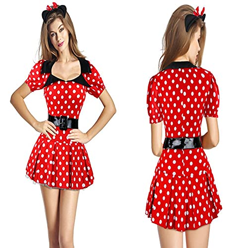 WXFASHION Ratón Adulto Fiesta Halloween Sexy Mujer Vestido Disfraces de Disfraces M L XL (Color : Minnie Mouse Costume, Size : L)