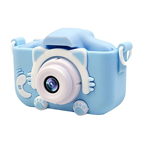 WYDM Cámara Digital para niños, 1080P 1200W Mini videocámara Digital para niños Lindos Cámara de Video Juguetes Juegos incorporados para niños pequeños Regalos de cumpleaños de Navidad Rosa (Azul)