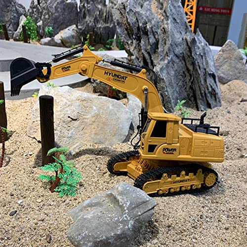 WYKDDM Simulación Aleación Control Remoto Vehículo De Ingeniería Excavadora RC De 10 Canales Consola Giratoria Omnidireccional Coche RC 2.4G Camión Sobre Orugas RC Recargable Niño Y Niña Juguete De Re