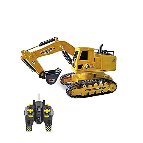 WYKDDM Simulación Aleación Control Remoto Vehículo De Ingeniería Excavadora RC De 10 Canales Consola Giratoria Omnidireccional Coche RC 2.4G Camión Sobre Orugas RC Recargable Niño Y Niña Juguete De Re