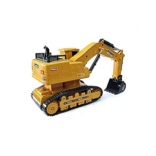 WYKDDM Simulación Aleación Control Remoto Vehículo De Ingeniería Excavadora RC De 10 Canales Consola Giratoria Omnidireccional Coche RC 2.4G Camión Sobre Orugas RC Recargable Niño Y Niña Juguete De Re