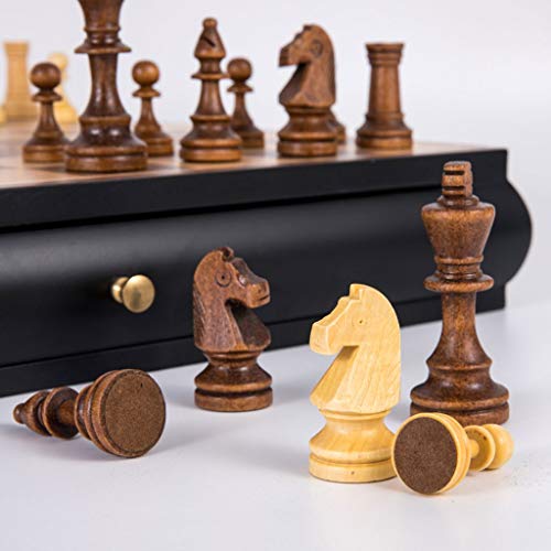 WYWY Ajedrez Conjunto de ajedrez de Madera Maciza con Doble cajonera Piezas de Tablero de ajedrez de Entretenimiento Juegos de Mesa de Entretenimiento Regalos Decorativos de Alta Gama (tamaño : 40cm)