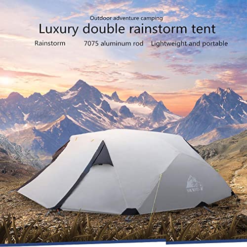 Wyxy Carpa para 2 Hombres Camping 4 Estaciones Impermeable Doble al Aire Libre Familia Camping Senderismo Jardín Redondo Camping Doble con Porche Carpa para 2 Hombres