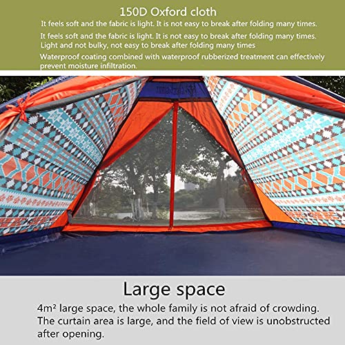 Wyxy Tienda de campaña para 4 Personas, Tienda Tipi con Porche para Acampar bajo Las Estrellas Glamping Festival Tipi Pesca Montañismo Exterior Impermeable Tienda para 4 Personas