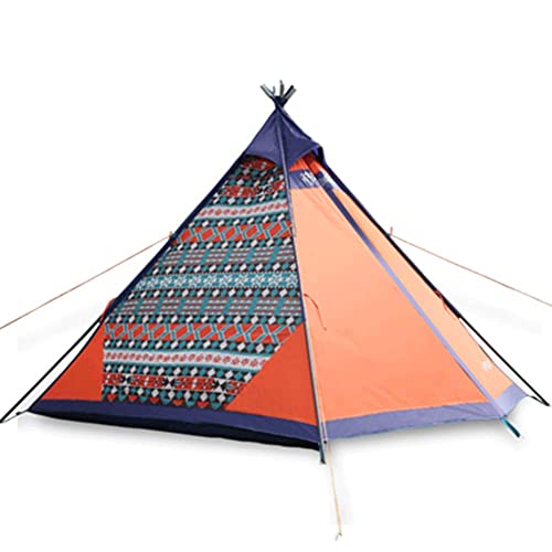 Wyxy Tienda de campaña para 4 Personas, Tienda Tipi con Porche para Acampar bajo Las Estrellas Glamping Festival Tipi Pesca Montañismo Exterior Impermeable Tienda para 4 Personas