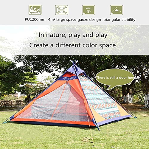 Wyxy Tienda de campaña para 4 Personas, Tienda Tipi con Porche para Acampar bajo Las Estrellas Glamping Festival Tipi Pesca Montañismo Exterior Impermeable Tienda para 4 Personas