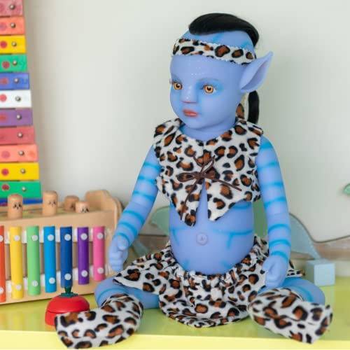 XDXDO Reborn Avatar Muñeca, Silicona Realista Avatar Baby Doll Baby Newborn Elves Coleccionables Muñecas Juguetes Juguetes Niños Compañero Toys Regalos, 22 Pulgadas