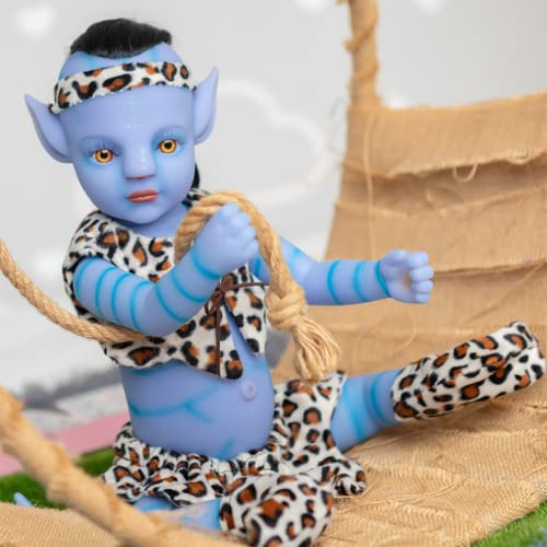 XDXDO Reborn Avatar Muñeca, Silicona Realista Avatar Baby Doll Baby Newborn Elves Coleccionables Muñecas Juguetes Juguetes Niños Compañero Toys Regalos, 22 Pulgadas