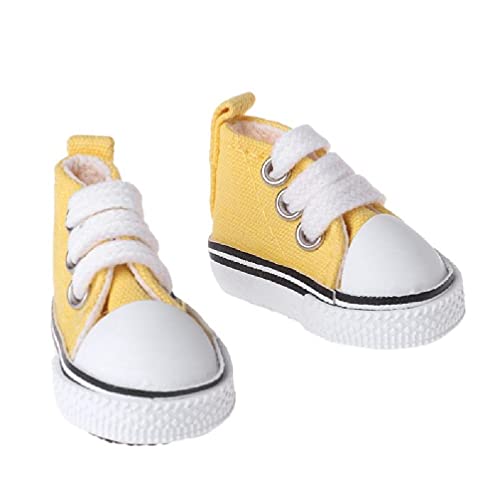 XIANGBEI Zapatos de muñeca de 5 cm, accesorios de tela, juguete de verano, mini zapatillas deportivas, botas de mezclilla, muñecas de bebé realistas