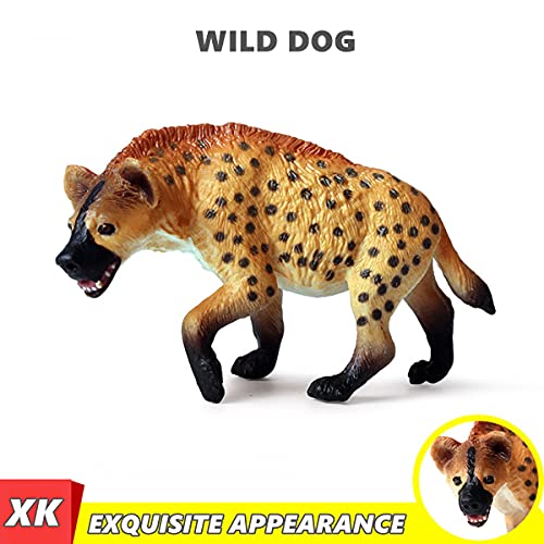 XIAOKEKE Ciencia Realista Modelo De Plástico Animal Figura Hiena Africana Estatuilla Niños Niños Juguete Educativo Decoración Coleccionables Niños Cuentos Cuenta Objetos Durable Y Útil