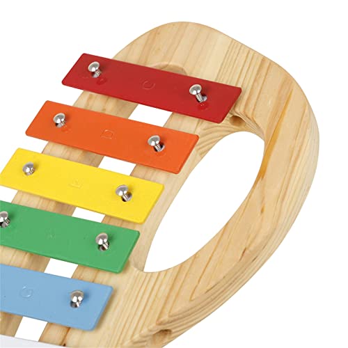 Xilófono de madera de 8 teclas, juguete de xilófono portátil de color arcoíris con un mazo seguro para niños, juguete de instrumentos musicales Montessori para niños pequeños, que inspira el talento d