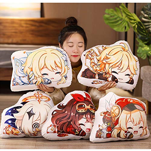 Xinchangda Genshin - Almohada de felpa con efecto Diluc Ragnvindr Klee Paymon Almohada de peluche para muñecos de peluche, cojín para sofá o silla de coche, juguete decorativo para fanáticos del anime