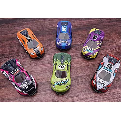 XINSTAR 6 unids/4 piezas de coche de juguete de acrobacia, coche de salto, vehículos de tracción trasera, modelos de mini coche de creatividad, premios de juego pequeños para niños y niños