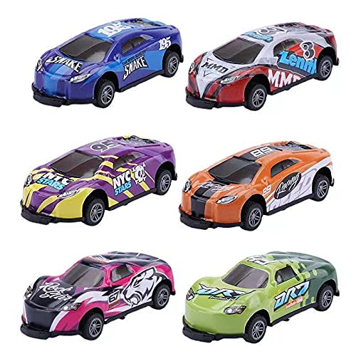 XINSTAR 6 unids/4 piezas de coche de juguete de acrobacia, coche de salto, vehículos de tracción trasera, modelos de mini coche de creatividad, premios de juego pequeños para niños y niños