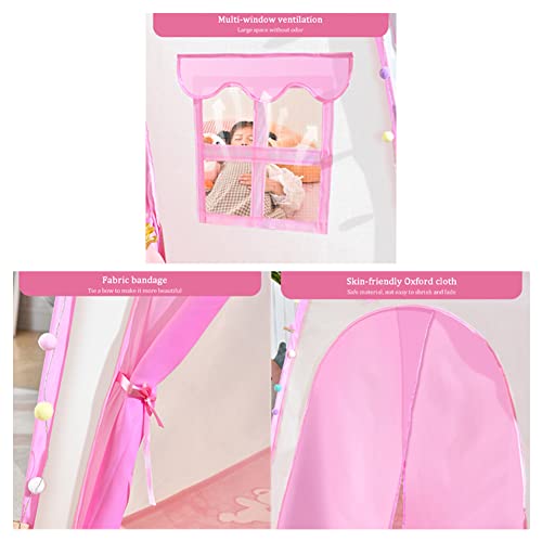 XLNB Carpa para niños, Princess Playhouse Pink Tent para niñas, Oxford Fabric Fairy Big Teepee, Carpa de Juego Interior al Aire Libre para niñas de más de 3 años Juguetes para niños Regalo