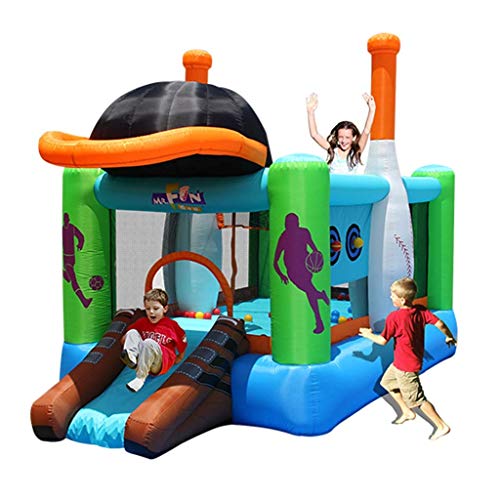 XQWERJ Castillos hinchables Trampolín Inflable Tobogán para el hogar Juguete Inflable para niños Grandes Parque de Atracciones para niños (Color 427 * 246 * 283cm)