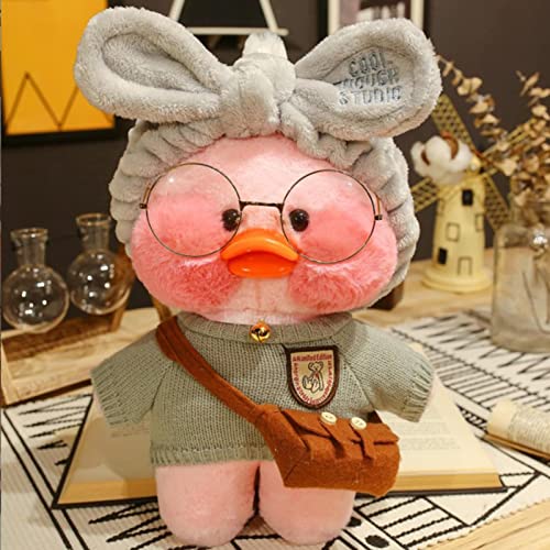 Xuanshengjia Juguete De Peluche De Pato, Muñeco De Peluche para Niños, Lindo Muñeco De Peluche De Pato, Muñeco De Regalo Decorativo con Ropa De Juguete Y Diadema, para Niños Y Niñas