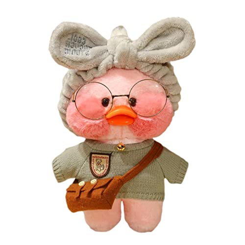 Xuanshengjia Juguete De Peluche De Pato, Muñeco De Peluche para Niños, Lindo Muñeco De Peluche De Pato, Muñeco De Regalo Decorativo con Ropa De Juguete Y Diadema, para Niños Y Niñas