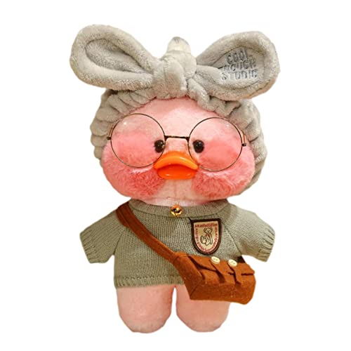 Xuanshengjia Juguete De Peluche De Pato, Muñeco De Peluche para Niños, Lindo Muñeco De Peluche De Pato, Muñeco De Regalo Decorativo con Ropa De Juguete Y Diadema, para Niños Y Niñas