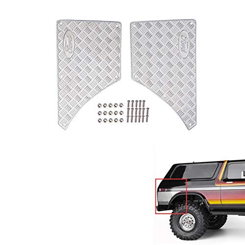 XUNJIAJIE Acero Inoxidable Rear Side Car Body Protector Plate Set for Traxxas trx4 Bronco 1/10 RC Car Upgrades Parts