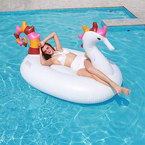 YAMMY Gran Caballito de mar Inflable Fila Flotante Juguetes de Piscina para Montar en la Piscina Flotador de Piscina Juguetes para Fiestas Boya de Animales Piscina Inflables Balsa WA (Piscina)