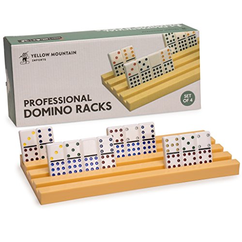 Yellow Mountain Imports Estantes/Soportes de Dominó para Juegos de Pata de Gallina, Tren Mexicano y Dominó - Set de 4