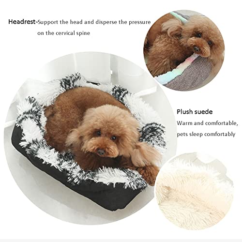 YHSW Cama para Perros Dos en uno más Nido Grueso de Terciopelo Cestas Lavables Mascotas Perrera ortopédica cálida Sofá Cama Suave Gatos Cachorros medianos （50cm * 60cm）