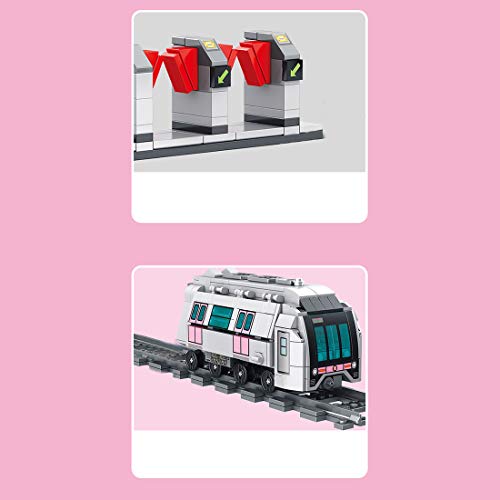 YIGE Técnica - Estación de metro, 709 piezas, modelo con pista, compatible con Lego