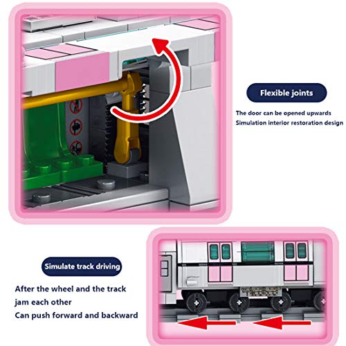YIGE Técnica - Estación de metro, 709 piezas, modelo con pista, compatible con Lego