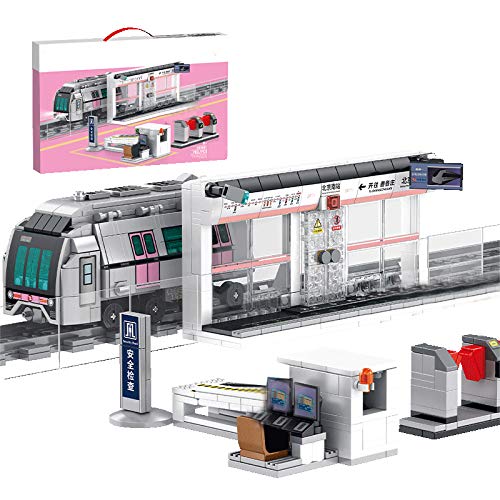 YIGE Técnica - Estación de metro, 709 piezas, modelo con pista, compatible con Lego