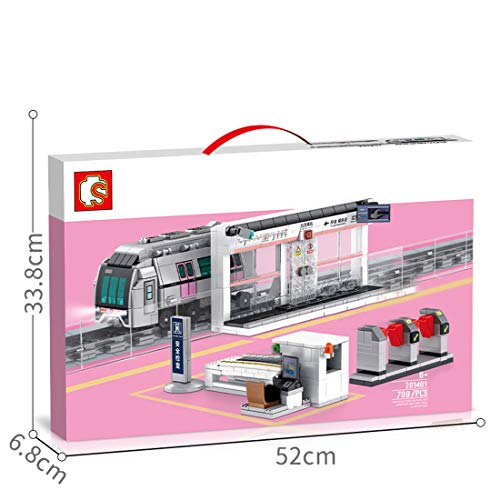 YIGE Técnica - Estación de metro, 709 piezas, modelo con pista, compatible con Lego